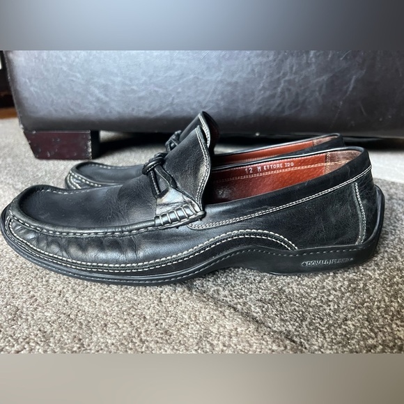 DONALD J. PLINER BLACK DRIVING LOAFER SHOE ETTORE I 20 LEATHER SLIP-ON - 12 main image 5